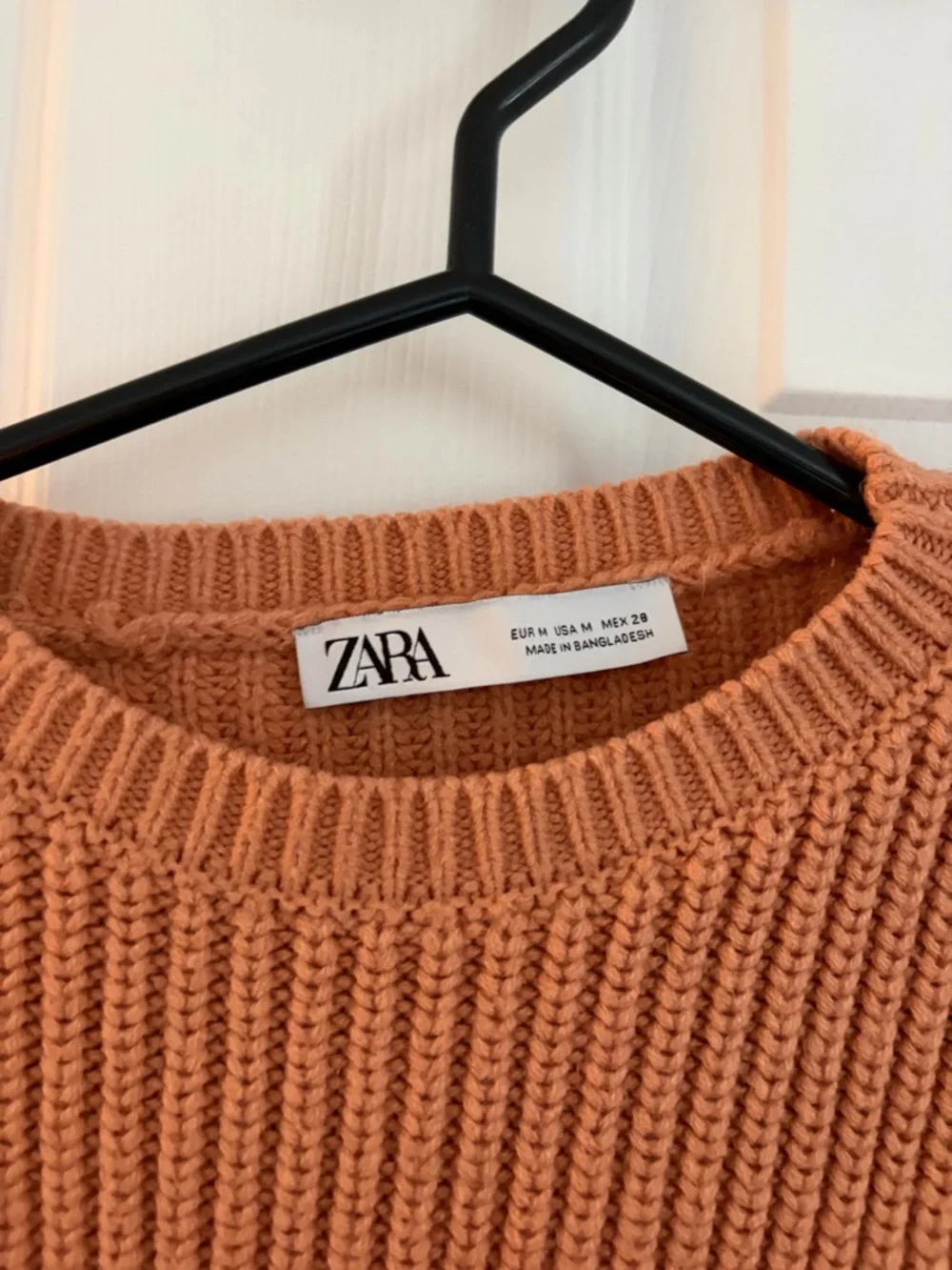ZARA Chunky Ribbed Crewneck Sweater - Terracotta Orange - Picture 3 of 6